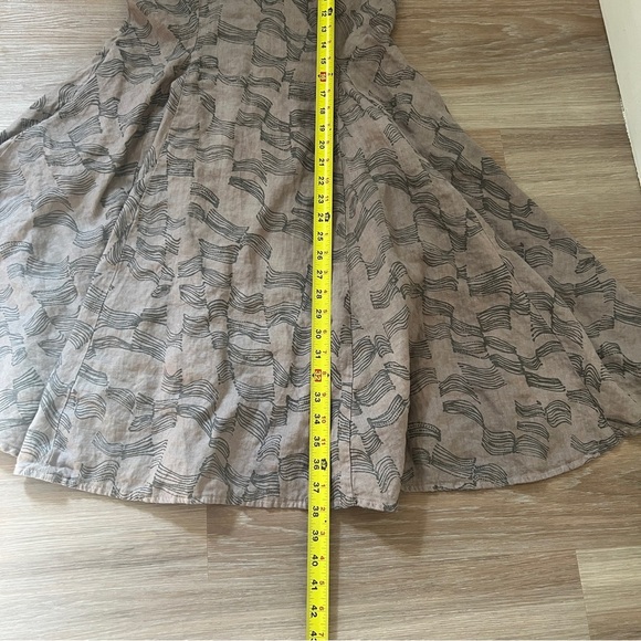 Blueberry Italia Sleeveless Linen Gray Patterned dress with pockets Small - Picture 7 of 7